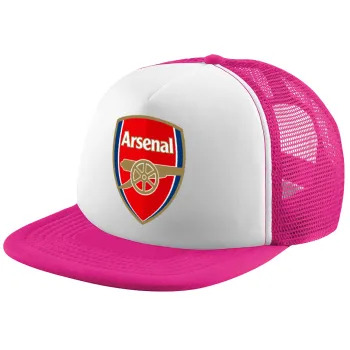 Arsenal, Child's Soft Trucker Hat with Pink/White Mesh (POLYESTER, CHILD, ONE SIZE)