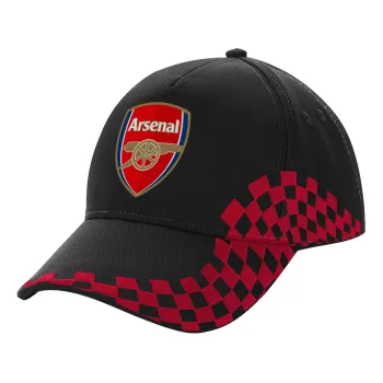 Arsenal, Adult Cap RACING Ultimate Black/Red, (100% COTTON DRILL, ADULT, UNISEX, ONE SIZE)