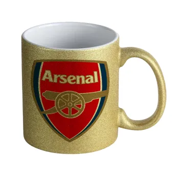 Arsenal, Κούπα Χρυσή Glitter που γυαλίζει, κεραμική, 330ml