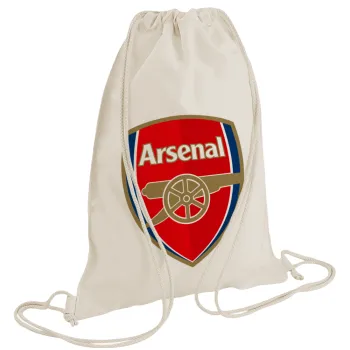 Arsenal, Backpack bag GYMBAG natural (28x40cm)