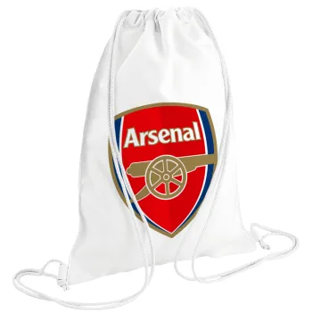 Arsenal, Backpack pouch GYMBAG white (28x40cm)