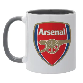 Arsenal, Κούπα χρωματιστή γκρι, κεραμική, 330ml