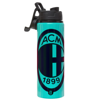 ACM, Metallic water bottle with safety lid, 850ml aluminum