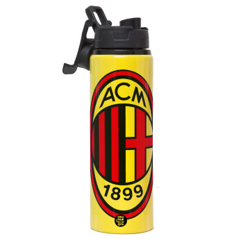 ACM, Metallic water bottle with safety lid, 850ml aluminum