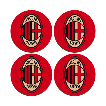 ACM, ΣΕΤ x4 Σουβέρ ξύλινα στρογγυλά plywood (9cm)