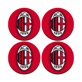 ACM, ΣΕΤ 4 Σουβέρ ξύλινα στρογγυλά (9cm)