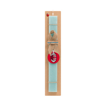 ACM, Easter Set, wooden keychain & aromatic flat Easter candle (30cm) (TURQUOISE)