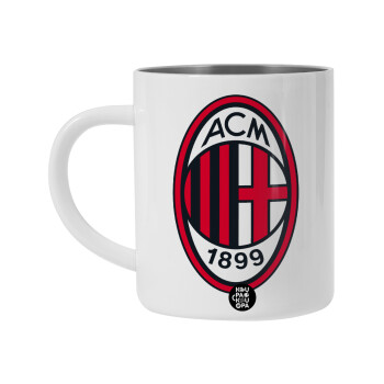 ACM, Λευκή Ανοξείδωτη Μεταλλική Κούπα 450ml - Διπλού Τοιχώματος 