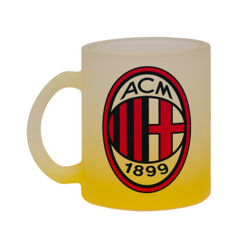 ACM, Κούπα γυάλινη δίχρωμη με βάση το κίτρινο ματ, 330ml