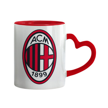 ACM, Mug heart red handle, ceramic, 330ml
