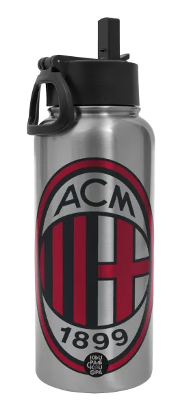 ACM — Metal mug thermo Silver with Straw and Spout Lid (Stainless steel), double wall, 950ml