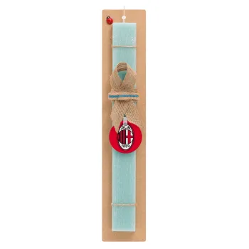 ACM, Easter Set, wooden keychain & aromatic flat Easter candle (30cm) (TURQUOISE)