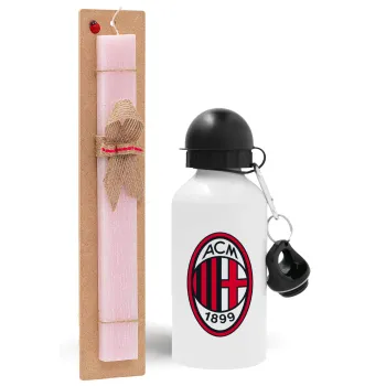 ACM, Easter Set, metallic aluminum bottle (500ml) & aromatic flat Easter candle (30cm) (PINK)