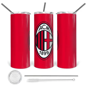 ACM, Tumbler ποτήρι θερμό από ανοξείδωτο ατσάλι 600ml, με μεταλλικό καλαμάκι & βούρτσα καθαρισμού