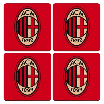 ACM, ΣΕΤ x4 Σουβέρ ξύλινα τετράγωνα plywood (9cm)