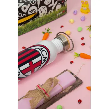 ACM, Πασχαλινή Λαμπάδα με παγούρι μεταλλικό (620ml, stainless steel) & κερί αρωματικό πλακέ (30cm) (ΡΟΖ)