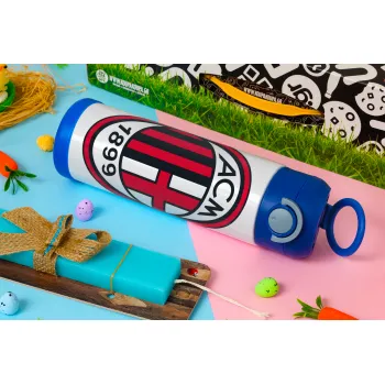 ACM, Πασχαλινή Λαμπάδα με Παιδικό παγούρι θερμό, ανοξείδωτο, με καλαμάκι ασφαλείας, ΜΠΛΕ (500ml)