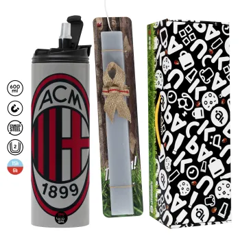 ACM, Easter candle with Grey Tumbler Thermo 600ml & aromatic flat candle (30cm) (GREY)