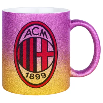 ACM, Κούπα Χρυσή/Ροζ Glitter, κεραμική, 330ml