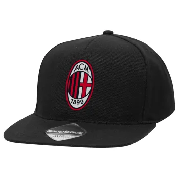 ACM, Καπέλο Ενηλίκων Flat Snapback Μαύρο, (100% ΒΑΜΒΑΚΕΡΟ TWILL, ΕΝΗΛΙΚΩΝ, UNISEX, ONE SIZE)