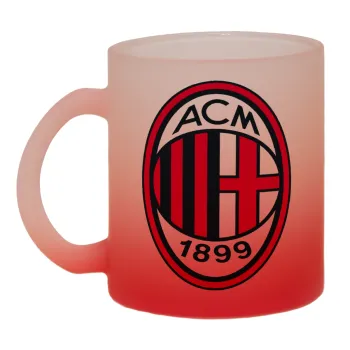 ACM, Κούπα γυάλινη δίχρωμη με βάση το κόκκινο ματ, 330ml