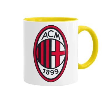 ACM, Κούπα χρωματιστή κίτρινη, κεραμική, 330ml