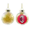 Transparent Christmas tree ball ornament with gold filling 8cm