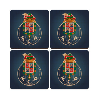 FCP, ΣΕΤ x4 Σουβέρ ξύλινα τετράγωνα plywood (9cm)