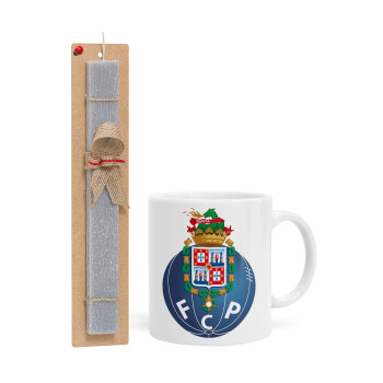 FCP, Easter Set, Ceramic Cup (330ml) & Easter aromatic flat candle (30cm) (GRAY)