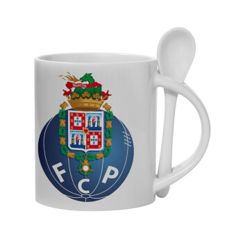 FCP, Ceramic coffee mug with Spoon, 330ml (1pcs)