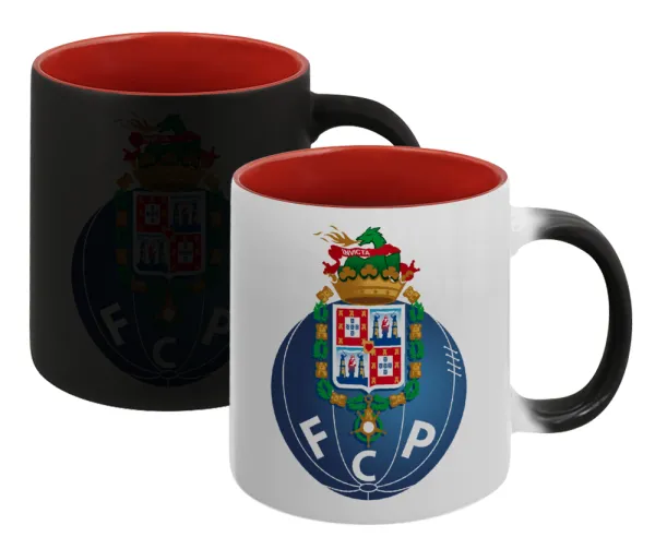 FCP — Κούπα Μαγική εσωτερικό κόκκινο, κεραμική, 330ml που αλλάζει χρώμα με το ζεστό ρόφημα