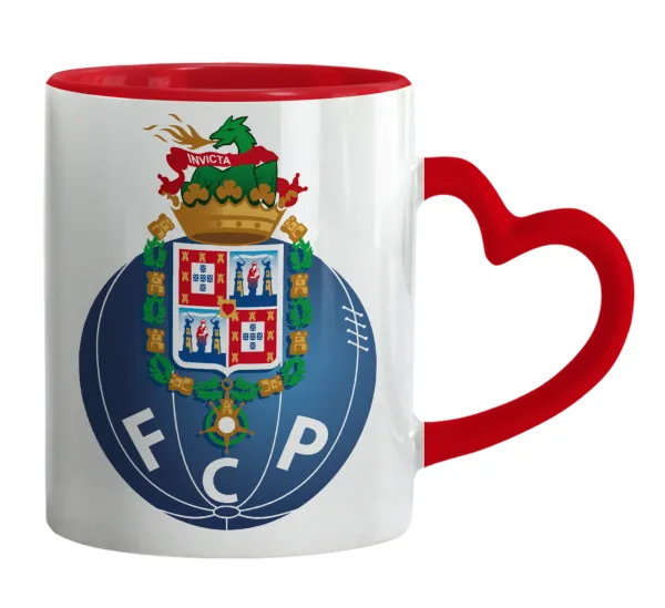 FCP — Κούπα καρδιά χερούλι κόκκινη, κεραμική, 330ml