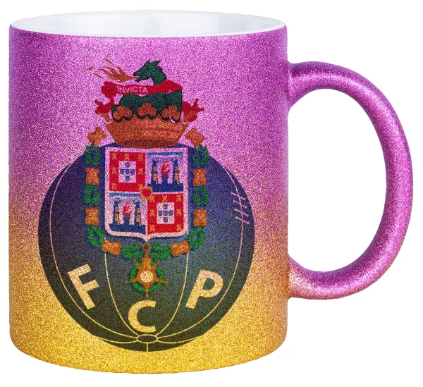 FCP — Gold/pink glitter mug, ceramic, 330ml