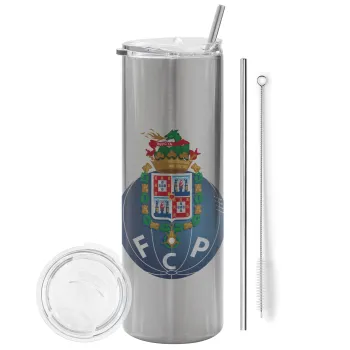 FCP, Tumbler stainless steel Silver 600ml, with metal straw & cleaning brush