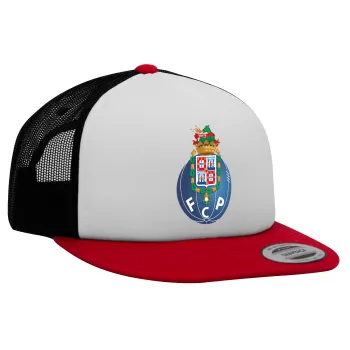 FCP, Καπέλο Ενηλίκων Foam Flat Snapback με Δίχτυ Κόκκινο-Λευκό-Μαύρο (POLYESTER, ΕΝΗΛΙΚΩΝ, UNISEX, ONE SIZE)