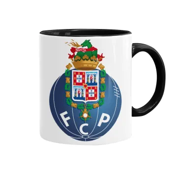 FCP, Κούπα χρωματιστή μαύρη, κεραμική, 330ml