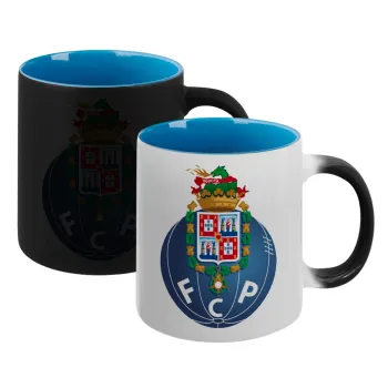 FCP, Κούπα Μαγική εσωτερικό μπλε, κεραμική 330ml που αλλάζει χρώμα με το ζεστό ρόφημα