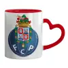 Mug heart red handle, ceramic, 330ml