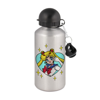 Sailor Moon star, Metallic water jug, Silver, aluminum 500ml