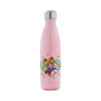 Sailor Moon star, Metal mug thermos Pink Iridiscent (Stainless steel), double wall, 500ml