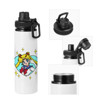 Sailor Moon star, Metal water bottle with safety cap, aluminum 850ml
