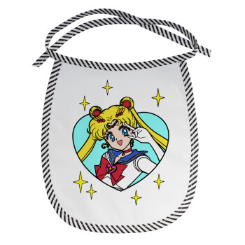 Sailor Moon star, Σαλιάρα μωρού αλέκιαστη με κορδόνι Μαύρη