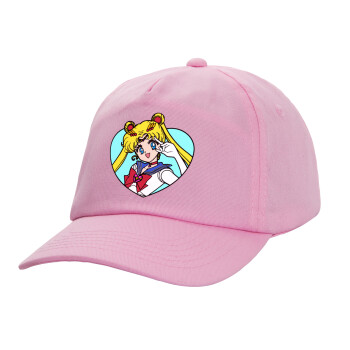 Sailor Moon star, Καπέλο παιδικό casual μπειζμπολ, 100% Βαμβακερό Twill, ΡΟΖ (ΒΑΜΒΑΚΕΡΟ, ΠΑΙΔΙΚΟ, ONE SIZE)