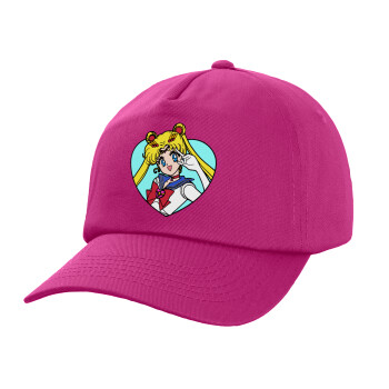Sailor Moon star, Καπέλο Ενηλίκων Baseball, 100% Βαμβακερό,  Φούξια,(purple) (ΒΑΜΒΑΚΕΡΟ, ΕΝΗΛΙΚΩΝ, UNISEX, ONE SIZE)