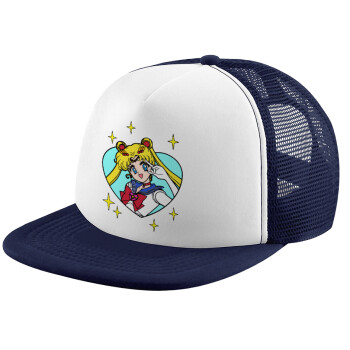 Sailor Moon star, Καπέλο Ενηλίκων Soft Trucker με Δίχτυ Dark Blue/White (POLYESTER, ΕΝΗΛΙΚΩΝ, UNISEX, ONE SIZE)