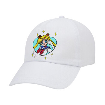 Sailor Moon star, Καπέλο Baseball Λευκό (5-φύλλο, unisex)