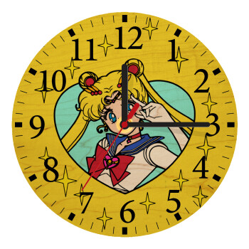Sailor Moon star, Ρολόι τοίχου ξύλινο plywood (20cm)