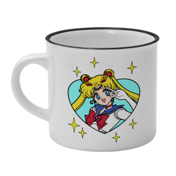 Sailor Moon star, Κούπα κεραμική vintage Λευκή/Μαύρη 230ml