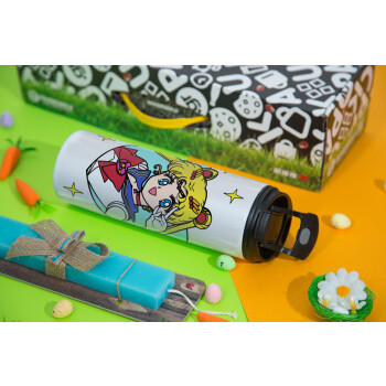 Sailor Moon star, Πασχαλινή Λαμπάδα με Travel Tumbler θερμό με διπλό καπάκι (600ml, BPA free) & κερί αρωματικό πλακέ (30cm) (ΤΙΡΚΟΥΑΖ)