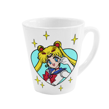 Sailor Moon star, Κούπα κωνική Latte Λευκή, κεραμική, 300ml
